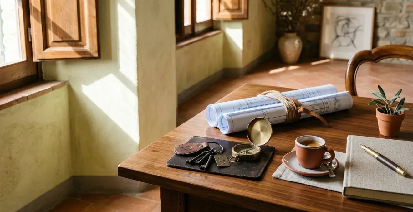 Documenti e pratiche fiscali per il bonus ristrutturazioni organizzati su una scrivania italiana