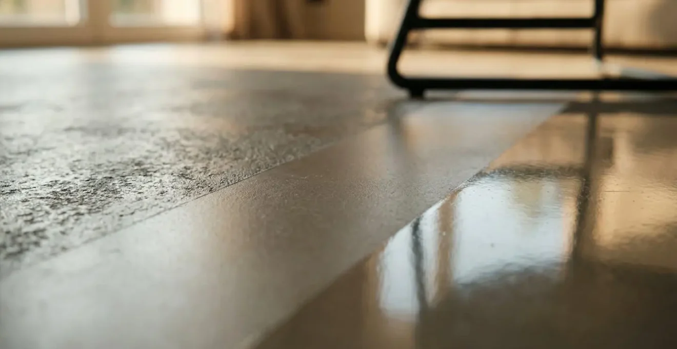 Test di resistenza ai graffi su pavimento in resina con varie texture