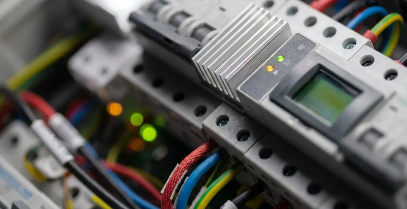 Quadro elettrico moderno con sistema di gestione carichi e display digitale